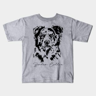 Merle Border Collie dog Portrait Kids T-Shirt